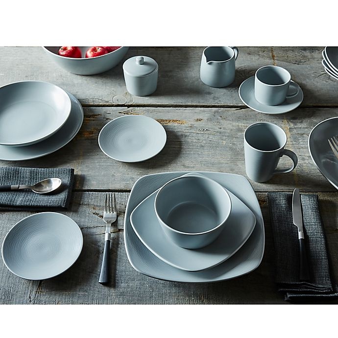 slide 2 of 2, Noritake Grey on Grey Swirl Square Place Setting, 4 ct