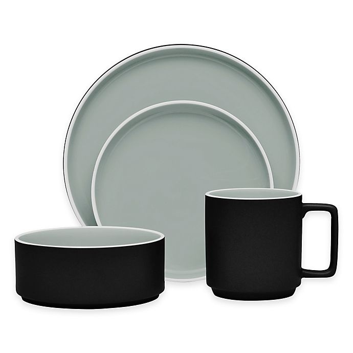slide 1 of 6, Noritake ColorTrio Stax Place Setting - Graphite, 4 ct