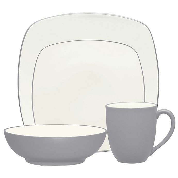 slide 1 of 2, Noritake Colorwave Square Place Setting - Slate, 4 ct