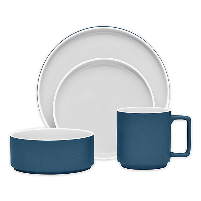 slide 1 of 2, Noritake ColorTrio Stax Place Setting - Blue/Grey, 4 ct