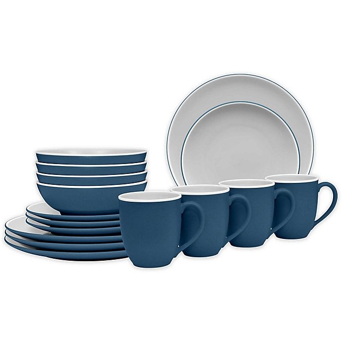 slide 2 of 2, Noritake ColorTrio Coupe Dinnerware Set - Blue, 16 ct