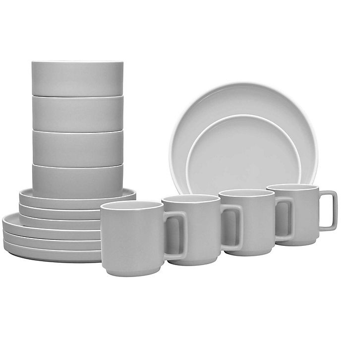 slide 2 of 3, Noritake ColorTrio Stax Dinnerware Set - Slate, 16 ct