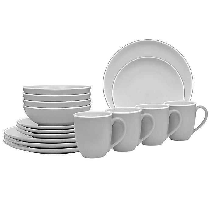 slide 2 of 2, Noritake ColorTrio Coupe Dinnerware Set - Slate, 16 ct