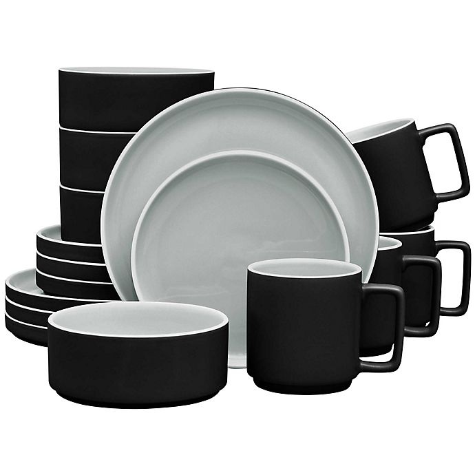 slide 6 of 6, Noritake ColorTrio Stax Dinnerware Set - Graphite, 16 ct