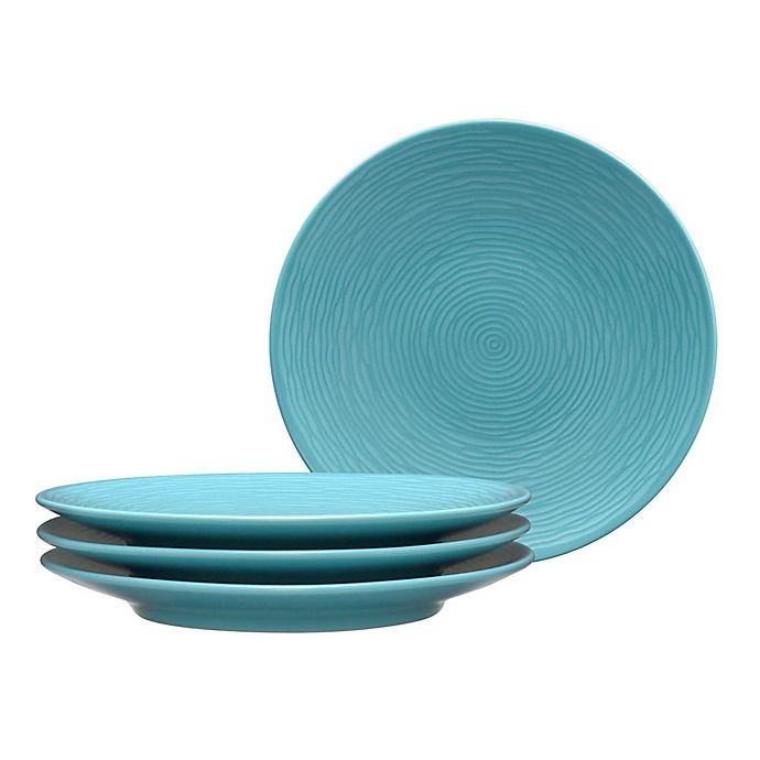 slide 1 of 1, Noritake Turquoise on Turquoise Swirl Coupe Appetizer Plates, 4 ct