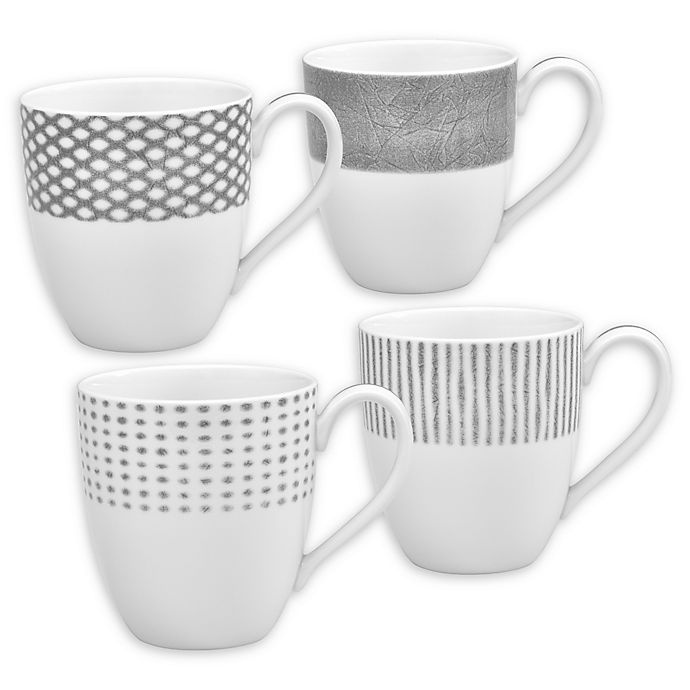 slide 1 of 1, Noritake Grey Hammock Mugs, 4 ct