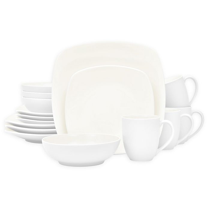 slide 1 of 1, Noritake Colorwave Square Dinnerware Set - White, 16 ct