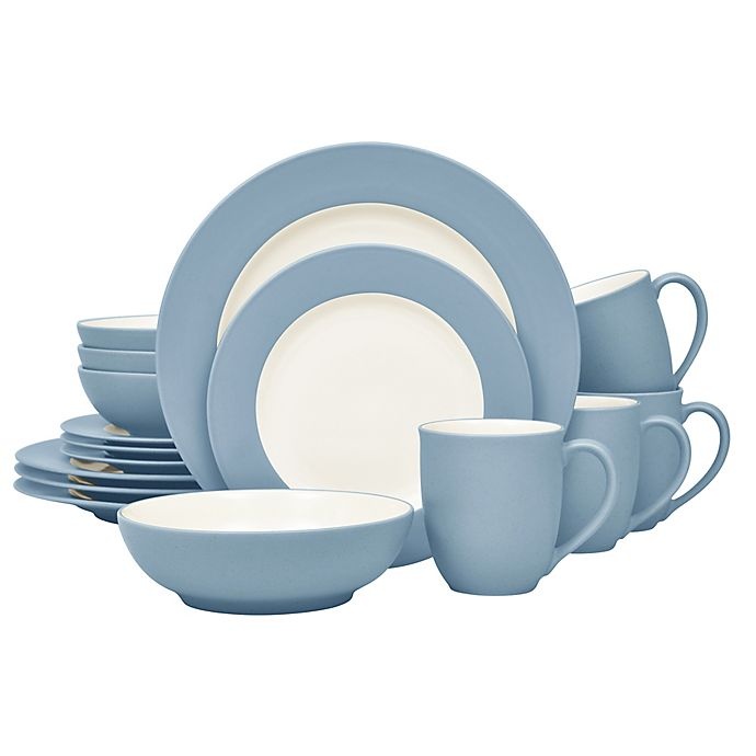 slide 1 of 1, Noritake Colorwave Rim Dinnerware Set - Ice, 16 ct