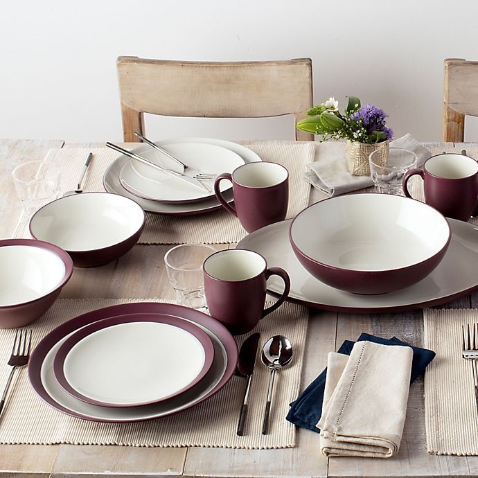 slide 2 of 4, Noritake Colorwave Coupe Place Setting - Burgundy, 4 ct