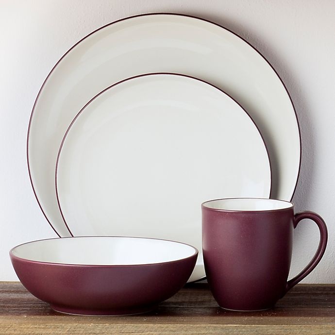 slide 4 of 4, Noritake Colorwave Coupe Place Setting - Burgundy, 4 ct