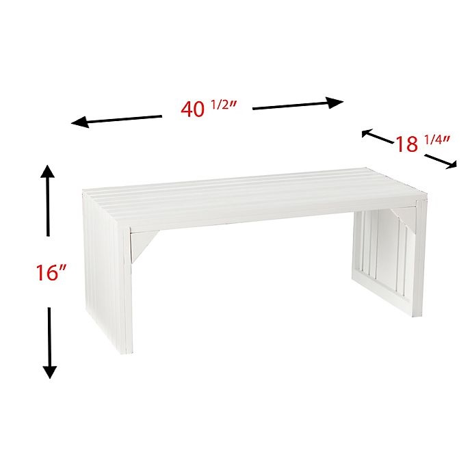 slide 2 of 2, Southern Enterprises Slat Bench/Table - White, 1 ct