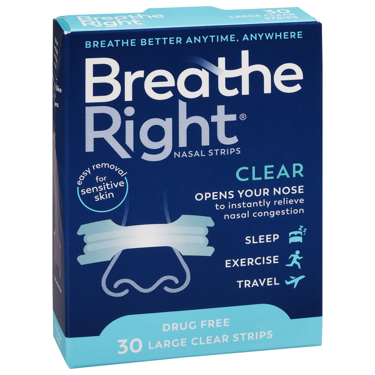 slide 2 of 9, Breathe Right Clear Large, 30 ct