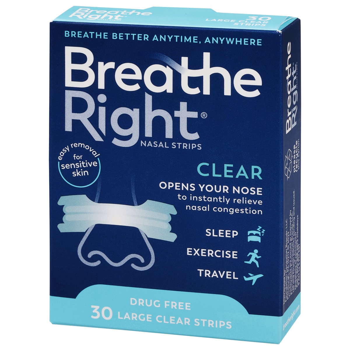 slide 3 of 9, Breathe Right Clear Large, 30 ct