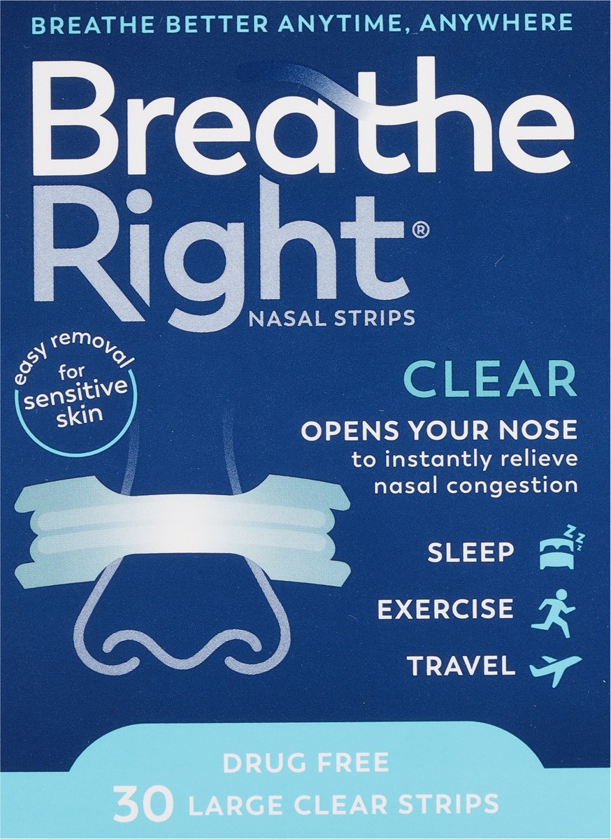 slide 5 of 9, Breathe Right Clear Large, 30 ct