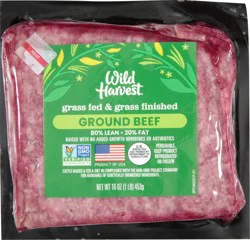 Wild Harvest Grass Fed Ground Beef Grss Finshd