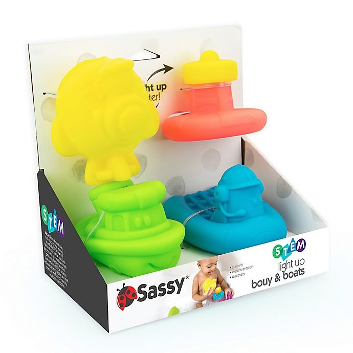 slide 3 of 3, Sassy Boat and Buoy Bath Toy Set, 4 ct