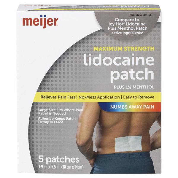 slide 1 of 2, Meijer Cold and Hot Pain Patch + Lidocaine, 5 ct