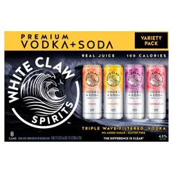 White Claw Spirits Vodka + Soda Variety Pack, 8 Pack