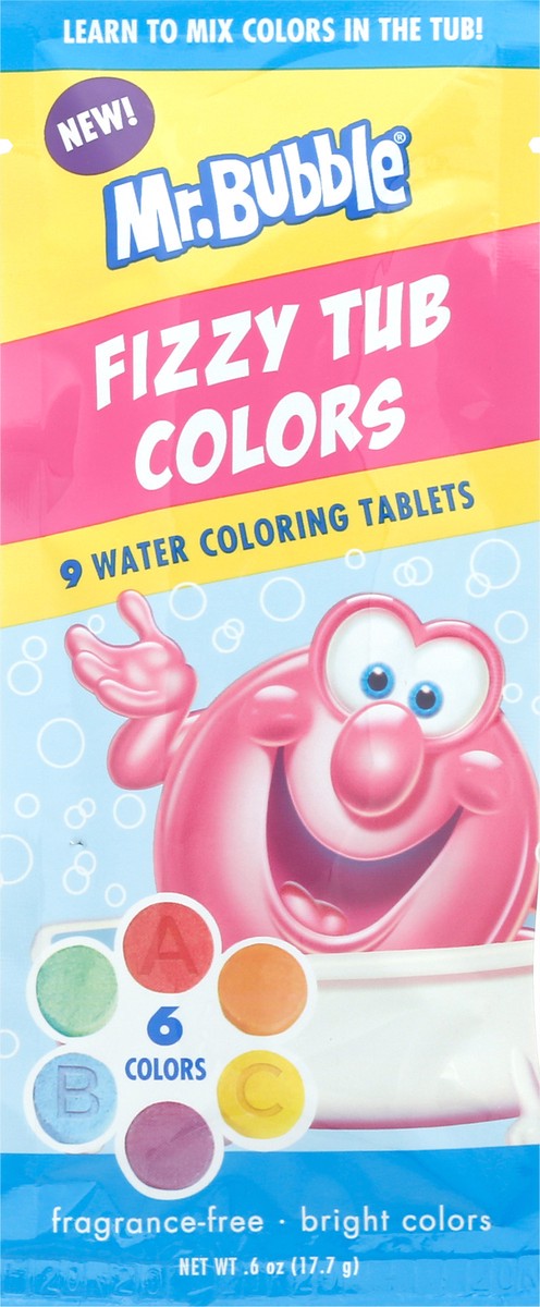 slide 6 of 9, Mr. Bubble Fizzy Tub Colors Water Coloring Tablets 9 ea, 9 ct