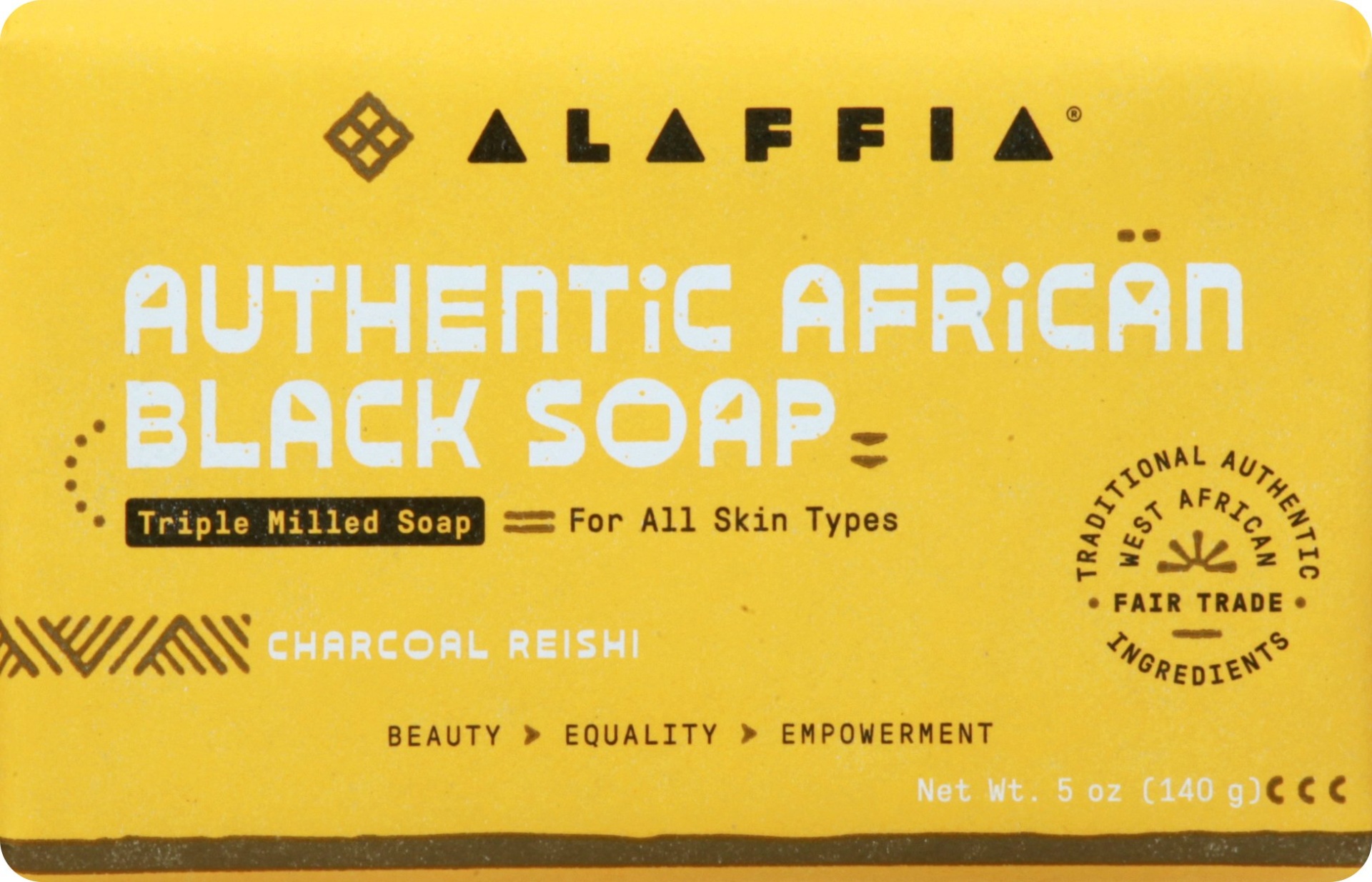 slide 1 of 1, Alaffia Charcoal Reishi Authentic African Black Soap, 5 oz