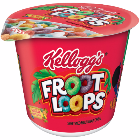 slide 1 of 1, Kellogg's Froot Loops Cereal Cup, 1.5 oz