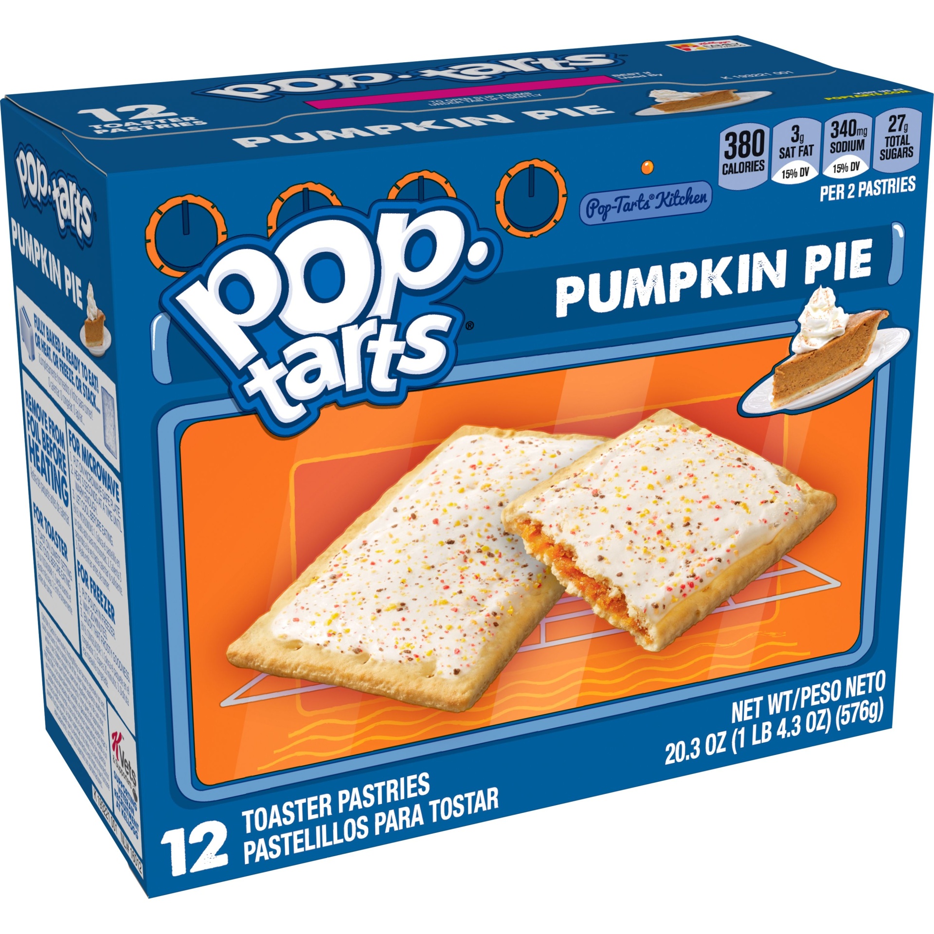 slide 1 of 7, Pop-Tarts Pumpkin Pie Toaster Pastries - Kellogg's, 12 ct