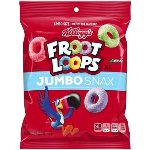 slide 1 of 1, Kellogg's Jumbo Snax Froot Loops, 2 oz