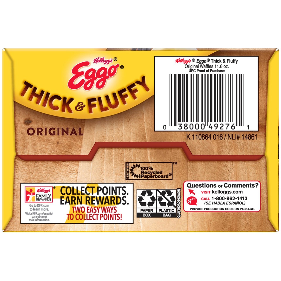 slide 2 of 3, Eggo Thick and Fluffy Original Frozen Waffles, 11.6 oz