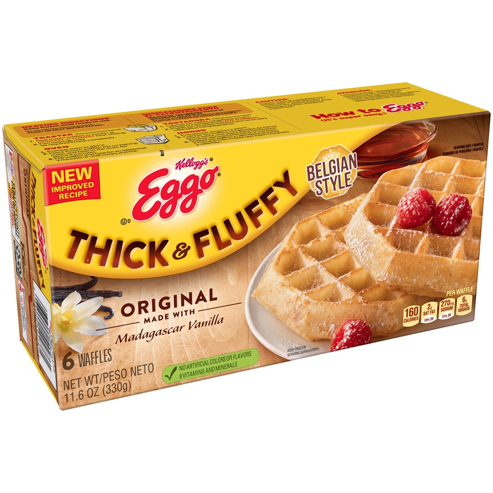 slide 3 of 3, Eggo Thick and Fluffy Original Frozen Waffles, 11.6 oz