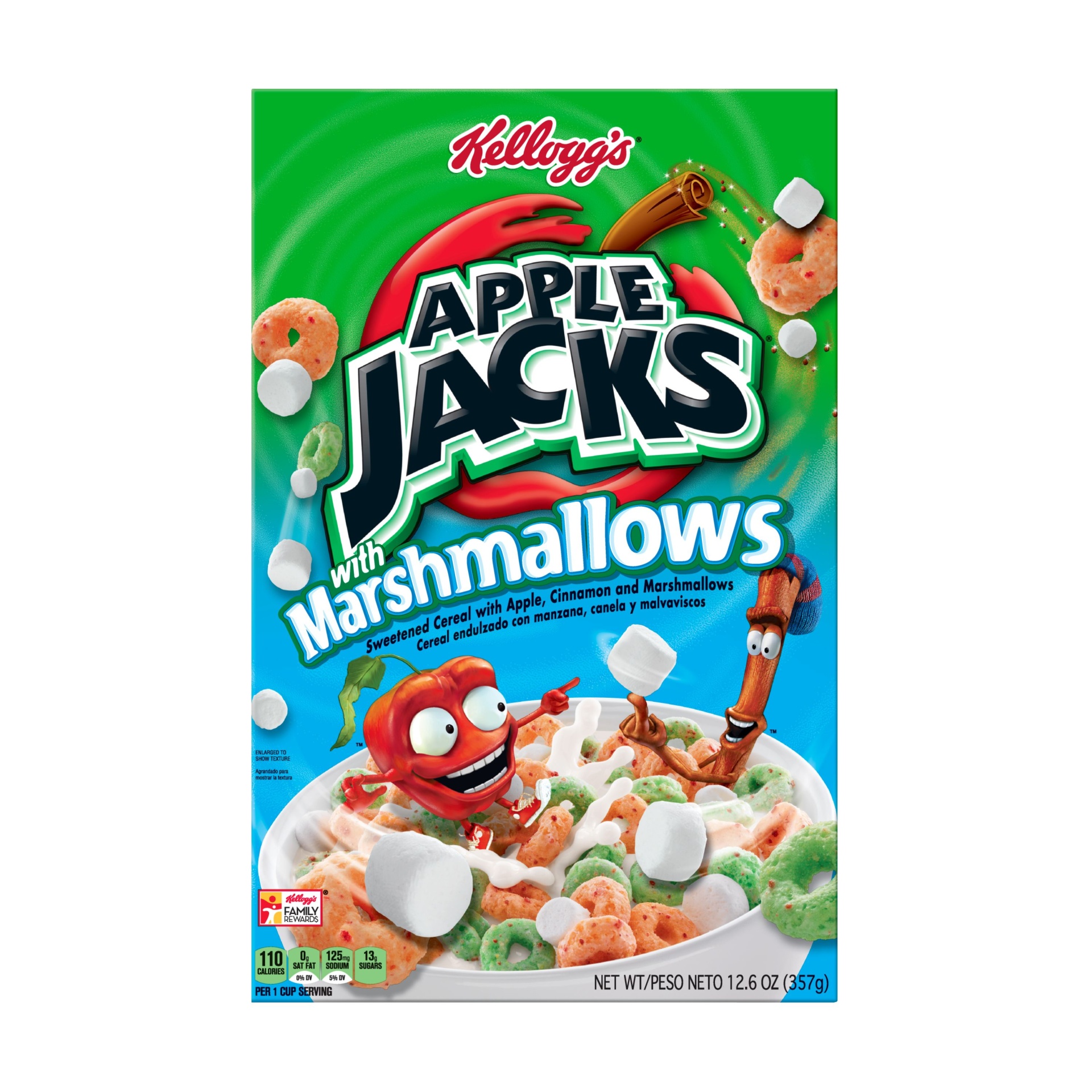 slide 2 of 7, Kellogg's Apple Jacks with Marshmallows Cereal, 12.6 oz