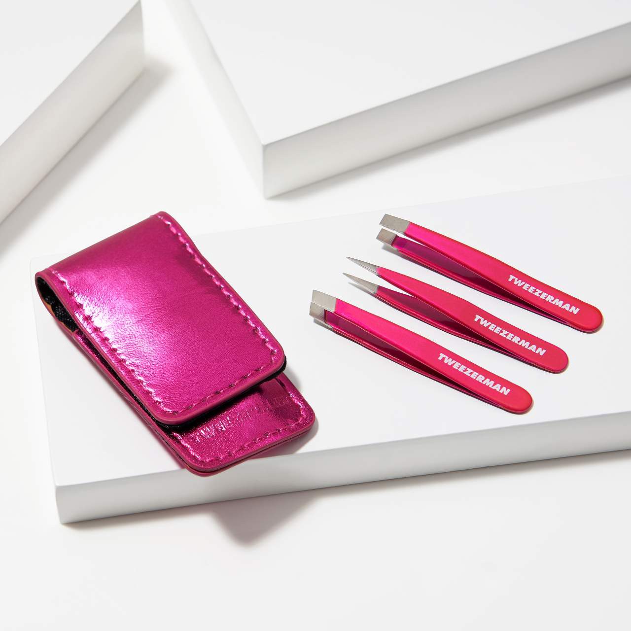slide 3 of 6, TWEEZERMAN Micro Mini Pink Perfection Tweezer Set null, 1 ct