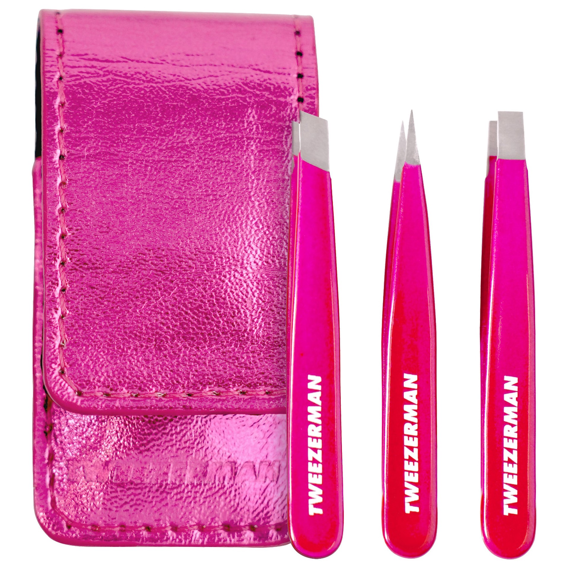 slide 1 of 6, TWEEZERMAN Micro Mini Pink Perfection Tweezer Set null, 1 ct