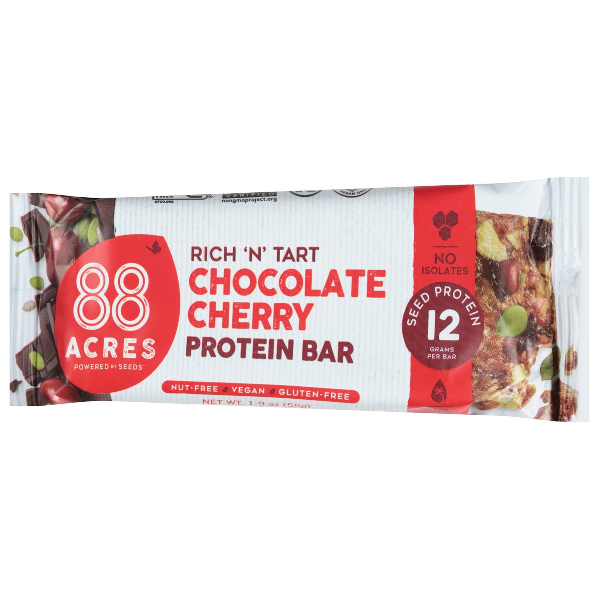 slide 3 of 4, 88 Acres Protein Bar Dark Chocolate Cherry - 1.94 OZ, 1.94 oz