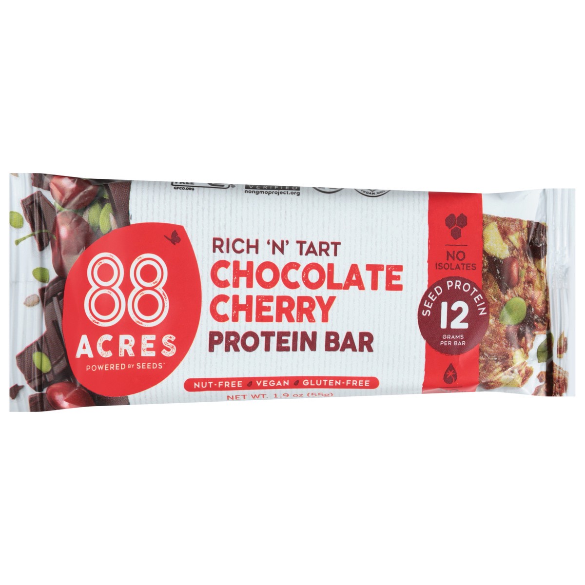 slide 4 of 4, 88 Acres Protein Bar Dark Chocolate Cherry - 1.94 OZ, 1.94 oz