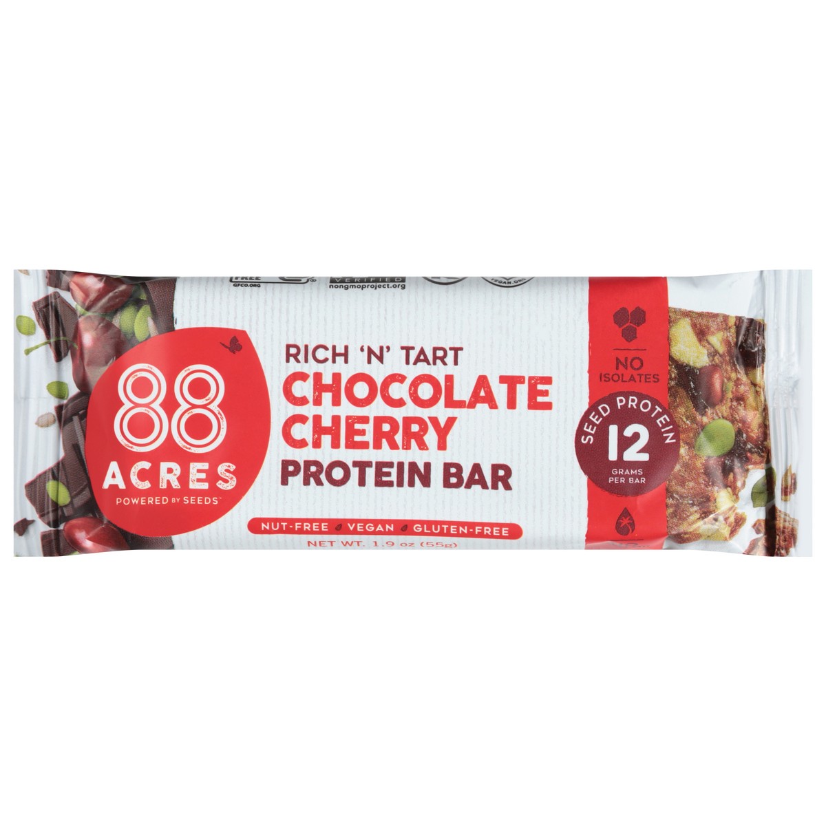 slide 1 of 4, 88 Acres Protein Bar Dark Chocolate Cherry - 1.94 OZ, 1.94 oz