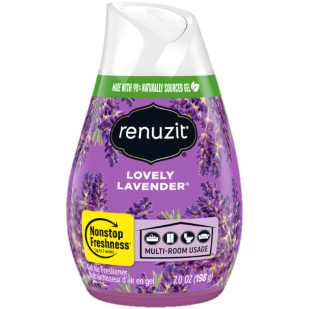 slide 1 of 1, Renuzit Lovely Lavender Gel Air Freshener 7.0 oz, 7 oz