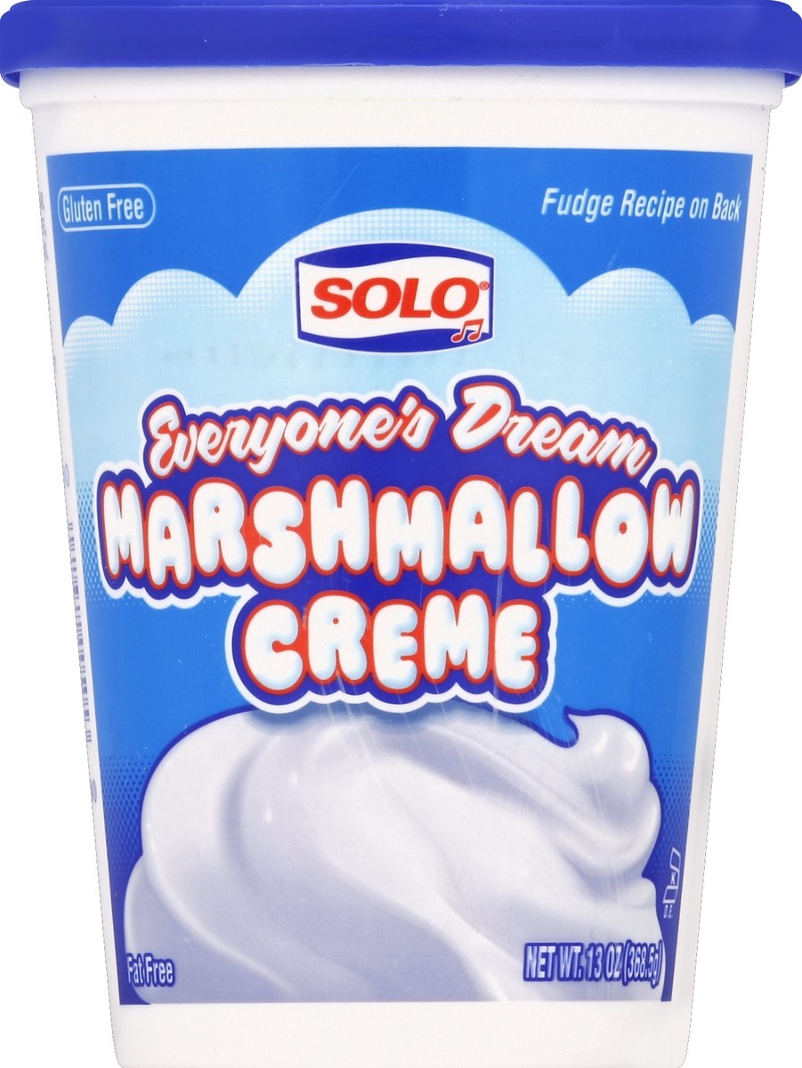 slide 1 of 3, Solo Marshmallow Creme 13 oz, 13 oz