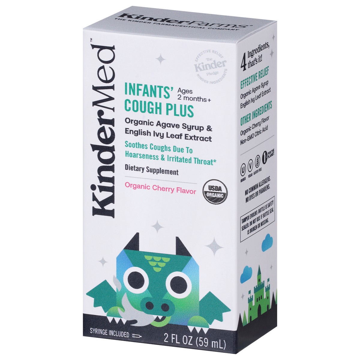 slide 8 of 9, KinderMed Ages 2 Months+ Natural Cherry Flavor Infants' Cough Plus 2 fl oz, 2 fl oz