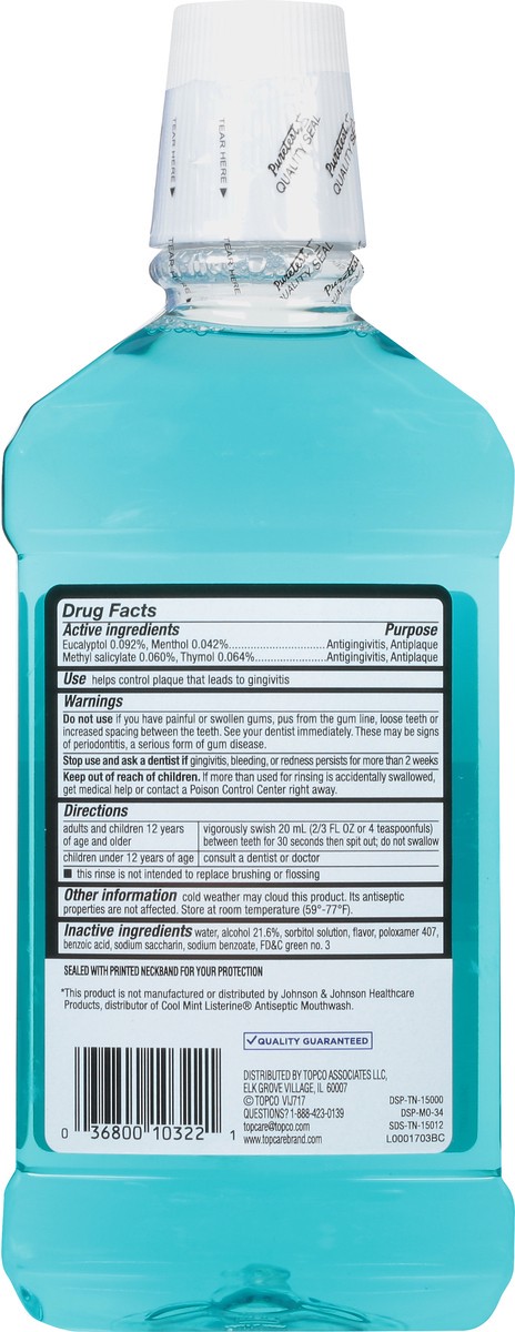 slide 2 of 12, Topcare Everyday Antiseptic Blue Mint Mouthwash 16.9 oz Bottle, 16.89 fl oz