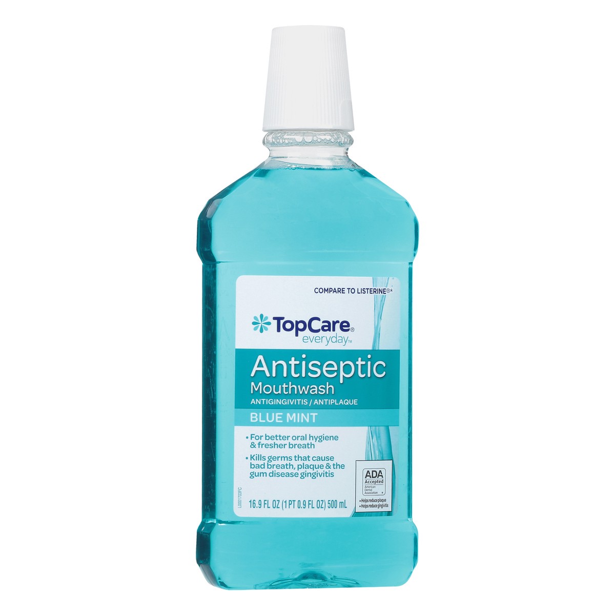 slide 7 of 12, Topcare Everyday Antiseptic Blue Mint Mouthwash 16.9 oz Bottle, 16.89 fl oz