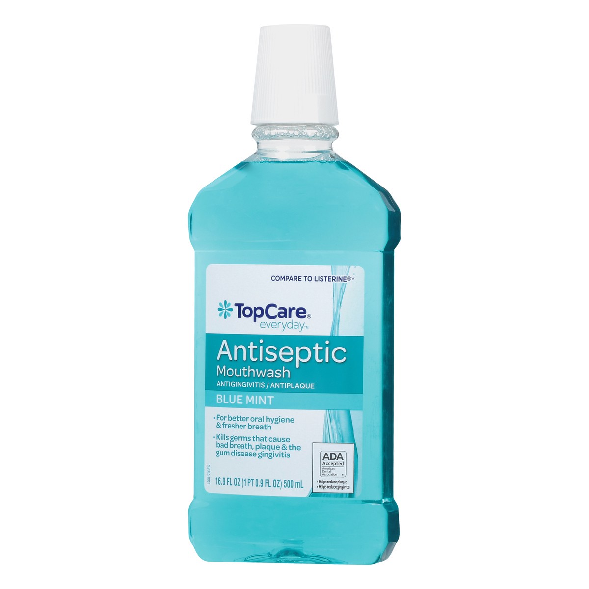 slide 9 of 12, Topcare Everyday Antiseptic Blue Mint Mouthwash 16.9 oz Bottle, 16.89 fl oz