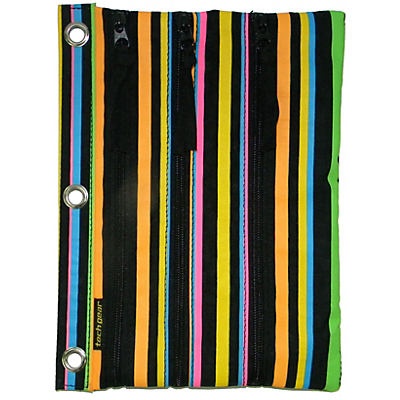 slide 1 of 1, Tech Gear Neon Striped Blackout Binder Pencil Pouch, 1 ct