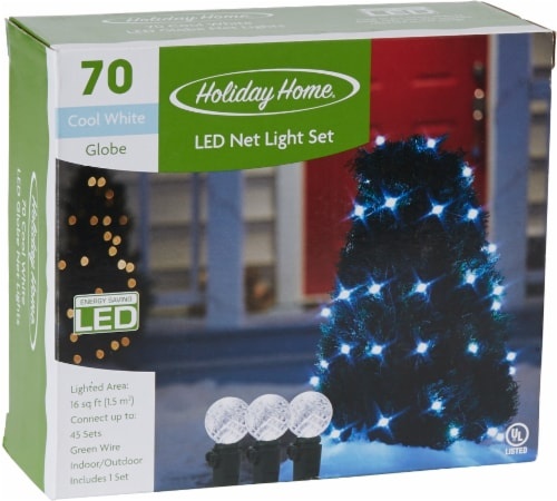 slide 1 of 1, Holiday Home 70 Led Net Lights - Cool White, 16 ft