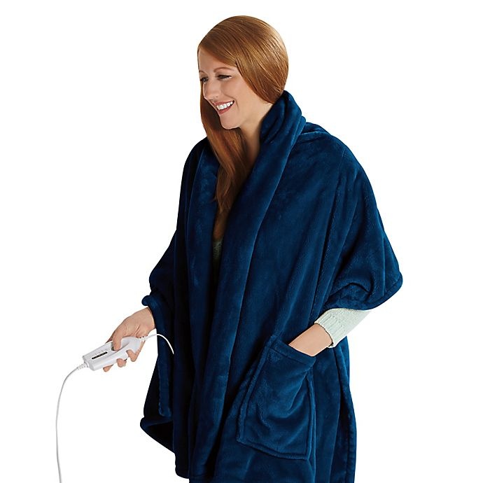 slide 2 of 3, Therapedic Warm Me Up Electric Heated Wrap - Navy, 1 ct