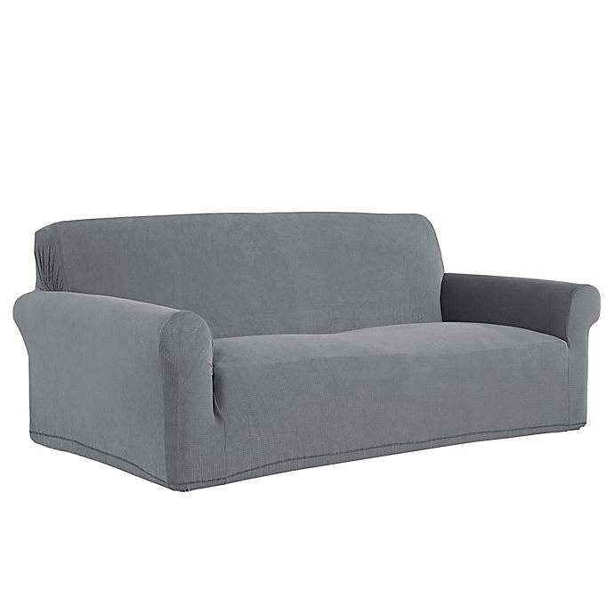 slide 2 of 3, Perfect Fit NeverWet Luxury Loveseat Slipcover - Grey, 1 ct