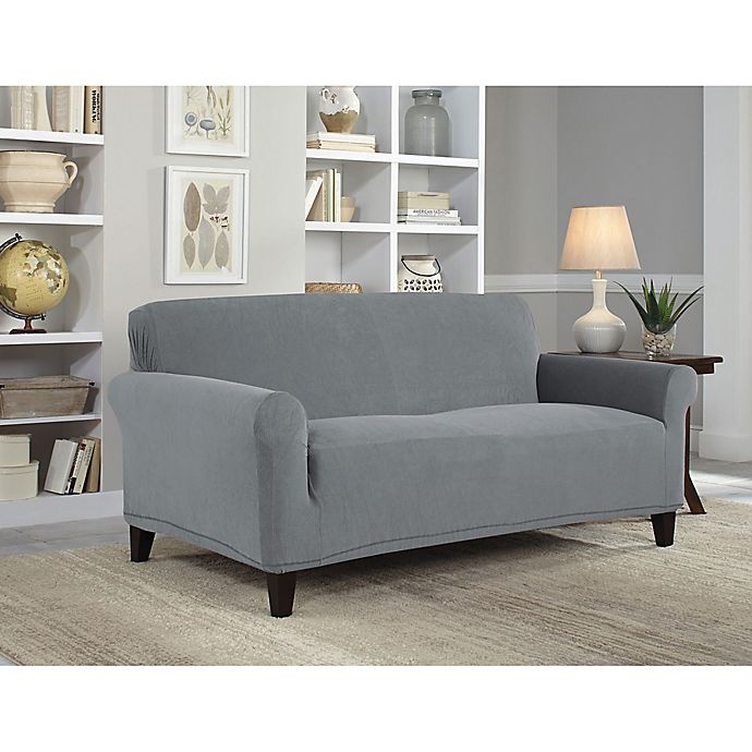 slide 1 of 3, Perfect Fit NeverWet Luxury Loveseat Slipcover - Grey, 1 ct