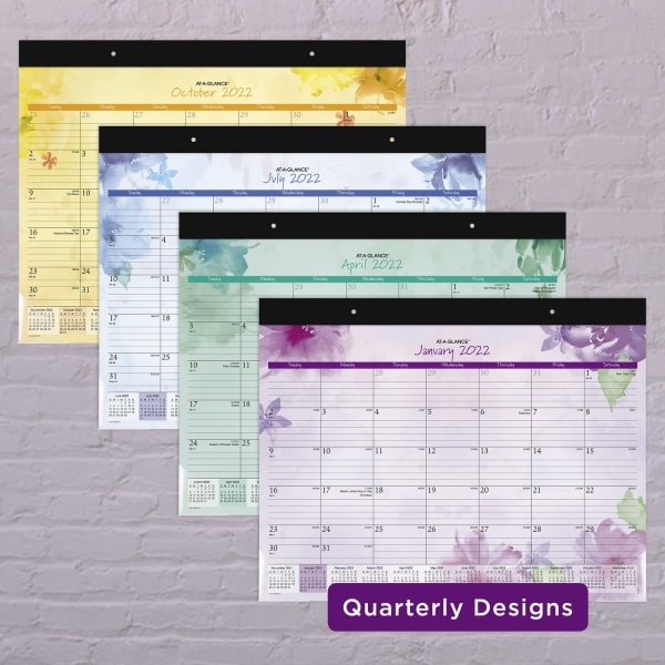 slide 4 of 7, At-A-Glance Beautiful Day Monthly Desk Pad Calendar, 21-3/4'' X 17'', January To December 2022, Sk38-704, 1 ct