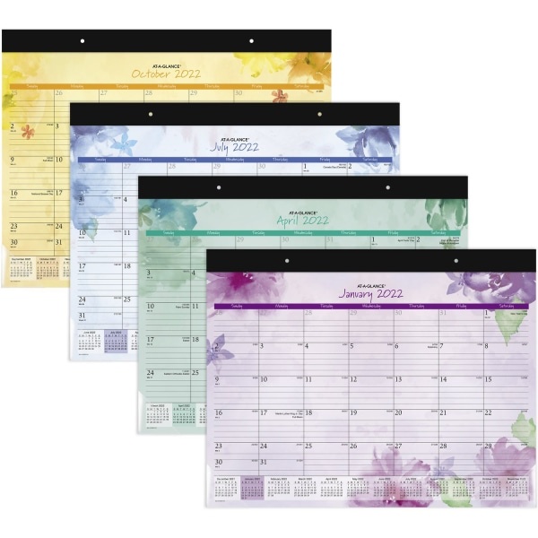 slide 7 of 7, At-A-Glance Beautiful Day Monthly Desk Pad Calendar, 21-3/4'' X 17'', January To December 2022, Sk38-704, 1 ct