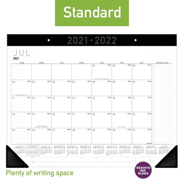 slide 3 of 5, At-A-Glance Contemporary Academic Monthly Desk Pad Calendar, 21-3/4'' X 17'', July 2021 To June 2022, Ay24X00, 1 ct