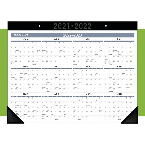 slide 2 of 5, At-A-Glance Contemporary Academic Monthly Desk Pad Calendar, 21-3/4'' X 17'', July 2021 To June 2022, Ay24X00, 1 ct